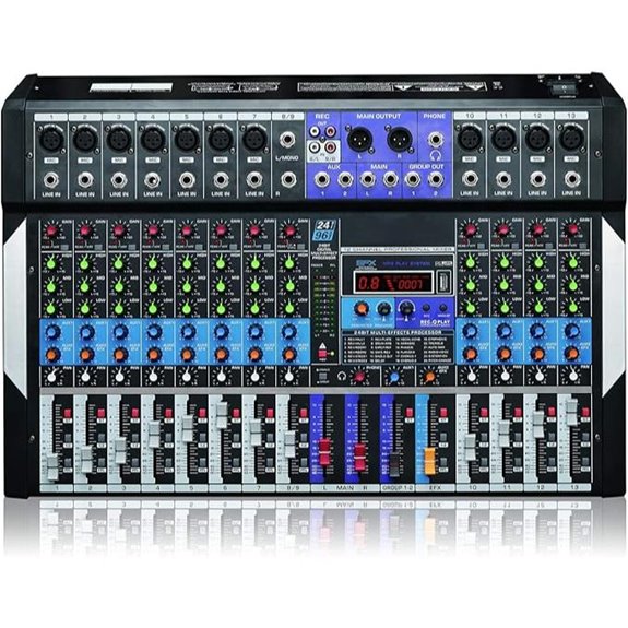 Boytone 12-Channel Bluetooth Audio Mixer with Microphone Jacks