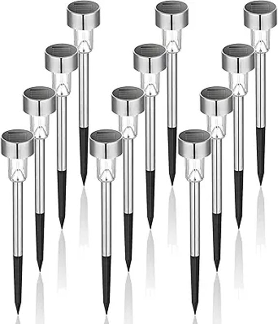 GIGALUMI 12 Pack Waterproof Solar Garden Lights