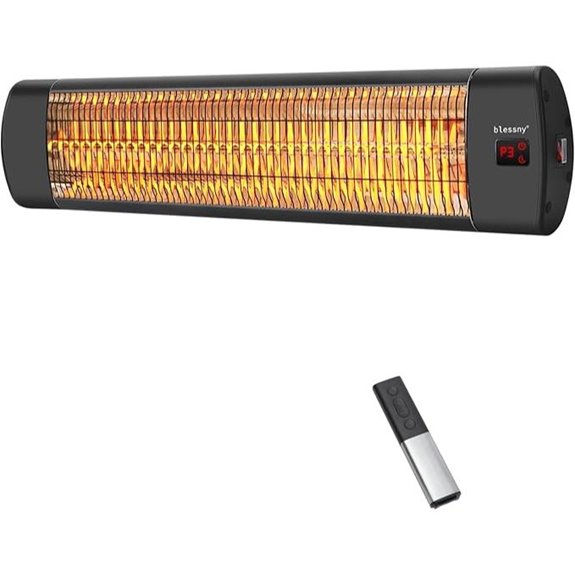 Wall-Mounted 1500W Infrared Outdoor Heater with Timer