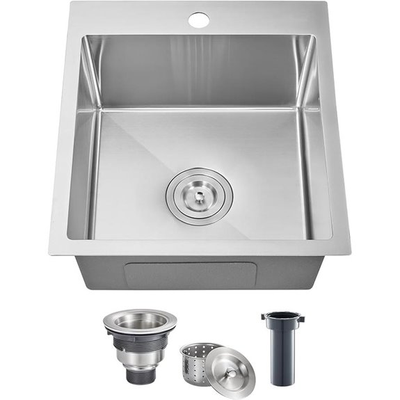 POPFLY 15-Inch Stainless Steel Drop-In Sink