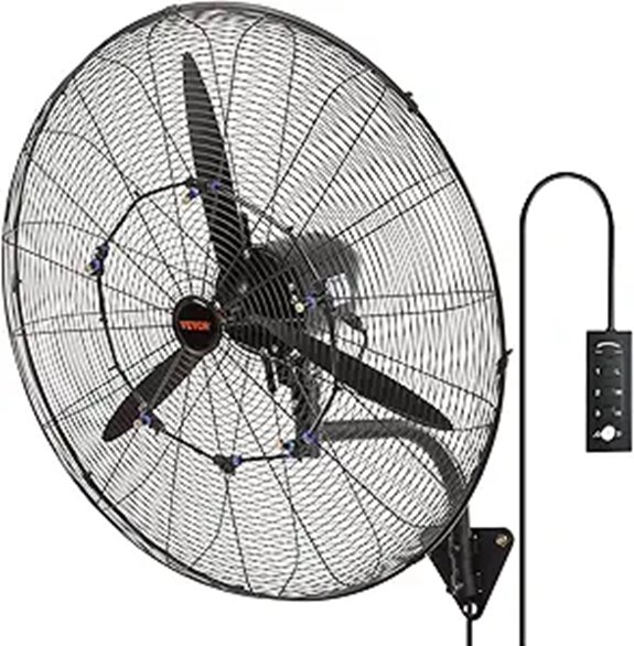 VEVOR 30-Inch Wall-Mount Misting Fan 3-Speed