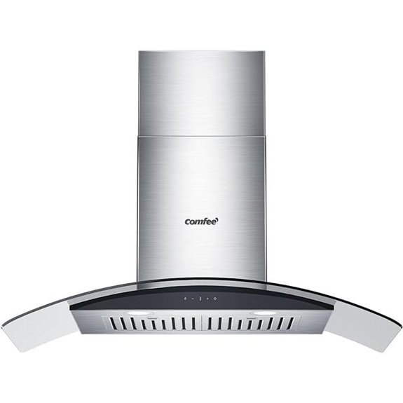 COMFEE 36-Inch Curved Glass Range Hood with Touch