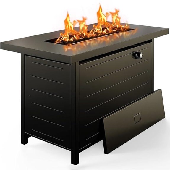 Ciays 42-Inch Gas Fire Pit Table with Lava Rock