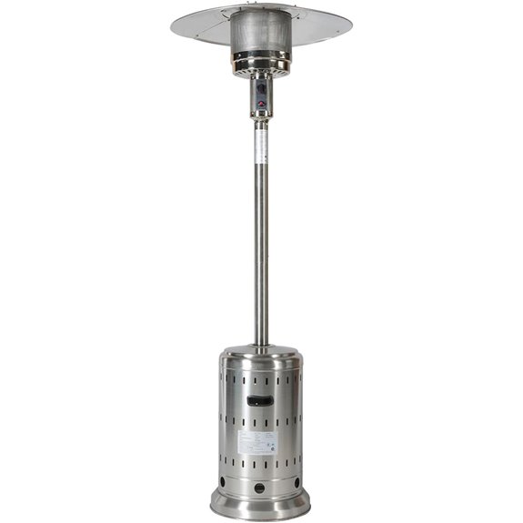 Patio Heater with Cover 48,000 BTU Silver