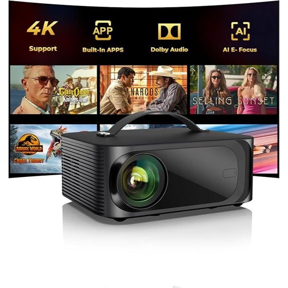 ONOAYO 4K WiFi Bluetooth Projector with Smart TV