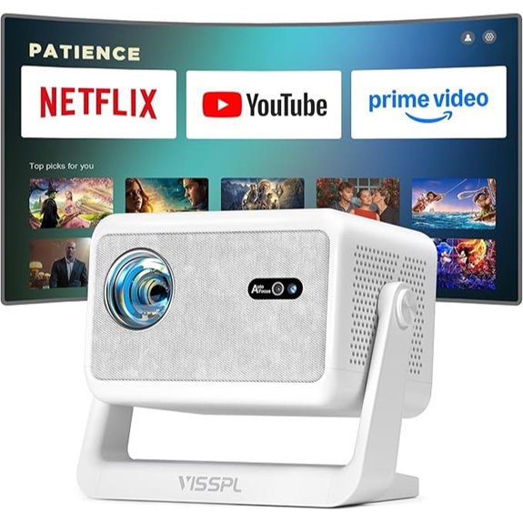 Smart 4K WiFi & Bluetooth Projector with Stand