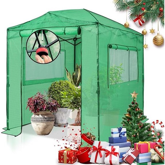 EAGLE PEAK 8x6 ft Pop-up Greenhouse with Zipper Doors