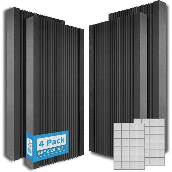 Art3d 4-Pack Wedge Acoustic Foam Wall Panels