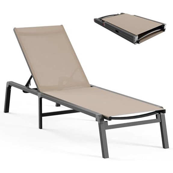 Aluminum Foldable Outdoor Lounge Chair with Adjustable Back