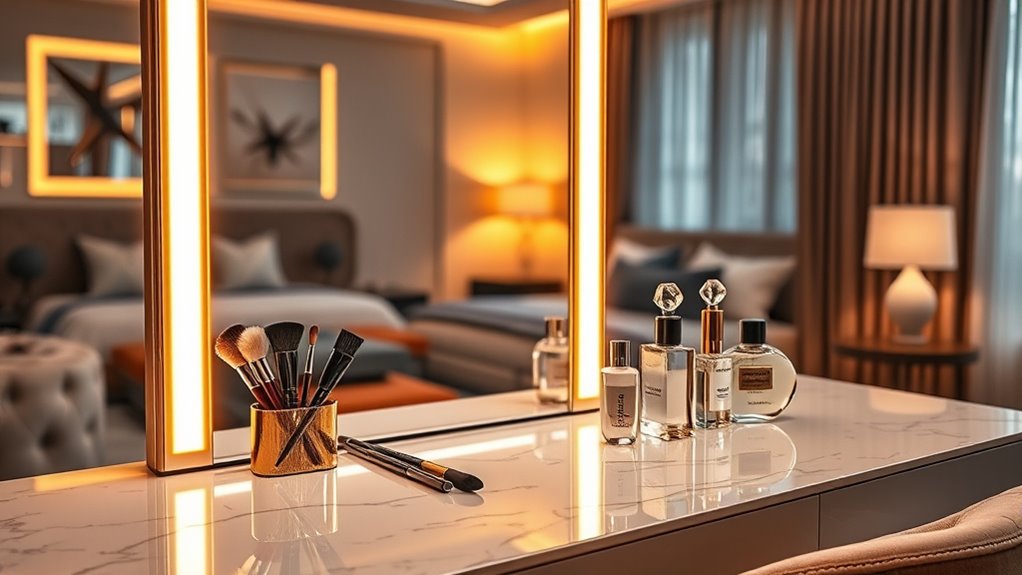 adjustable brightness and storage