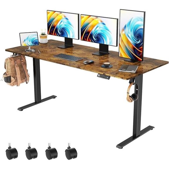 Electric Standing Desk with Wheels and Memory Settings