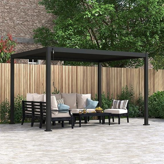 Mirador 111S Aluminum Pergola Gazebo with Adjustable Roof