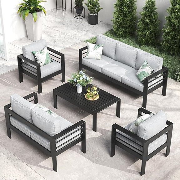 LayinSun 5-Piece Aluminum Outdoor Patio Set