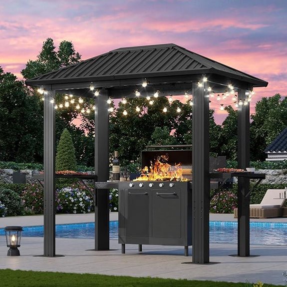 Aoxun 5'x8' Aluminum Gazebo with Shelves