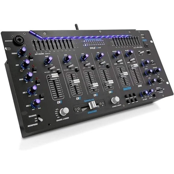 Pyle 6-Channel DJ Mixer with Bluetooth and Equalizer