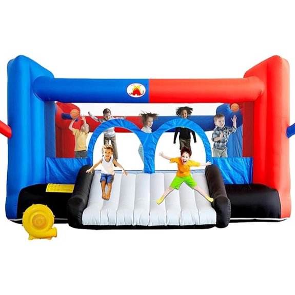 Inflatable Bounce House with Slide and Sports Features
