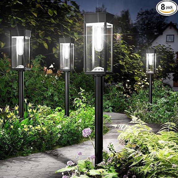 Super Bright Solar Pathway Lights 8-Pack Waterproof Outdoor