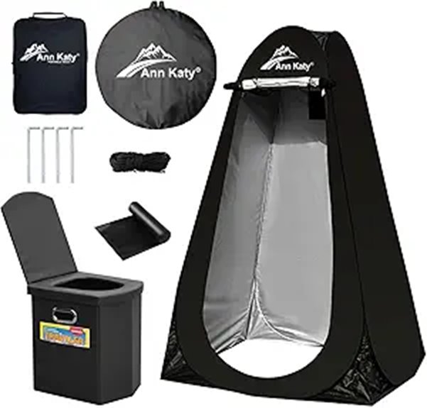 Portable Toilet with Privacy Tent for Camping