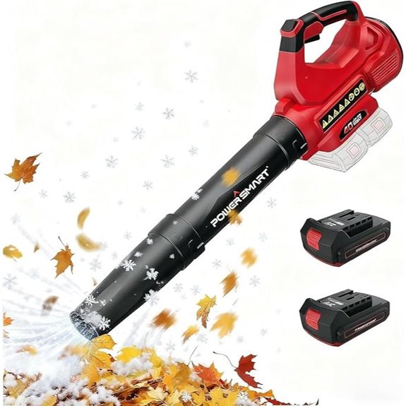 PowerSmart 650CFM 160MPH Cordless Leaf Blower with Batteries