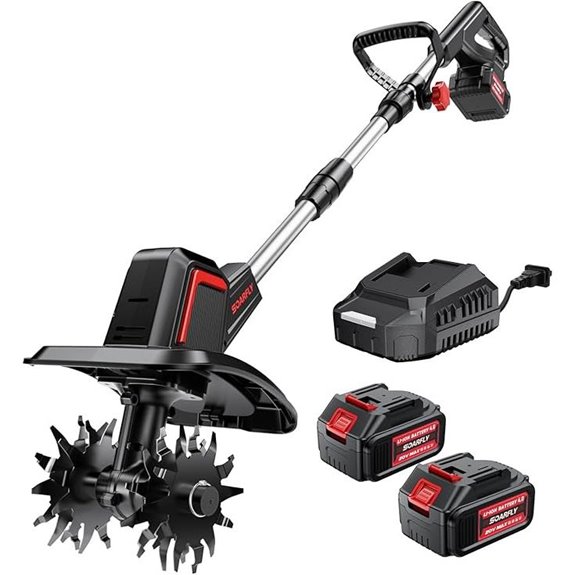 Upgraded Cordless Electric Tiller with 8.0Ah Battery