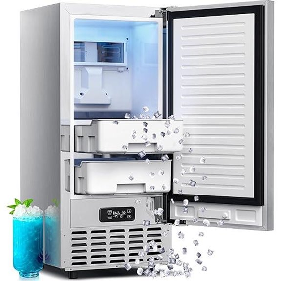 Kismile Nugget Ice Maker Countertop Self-Cleaning