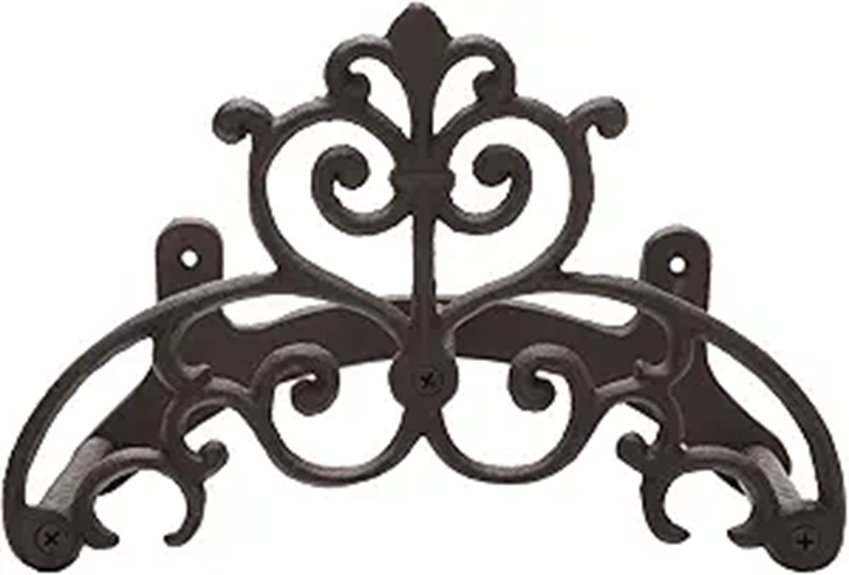 MyGift Cast Iron Garden Hose Holder with Scrollwork