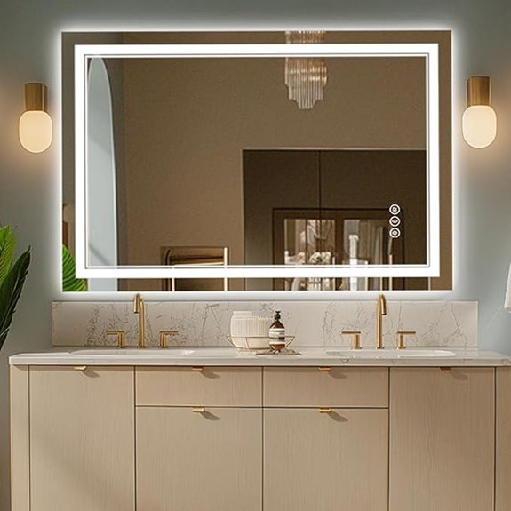 LED Bathroom Mirror with Lights Dimmable Memory Function