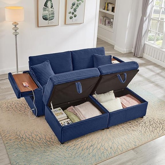KEIKI 69 Double Chaise Lounge with USB Storage