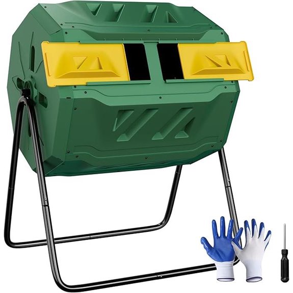F2C Dual Chamber Compost Bin with Steel Frame