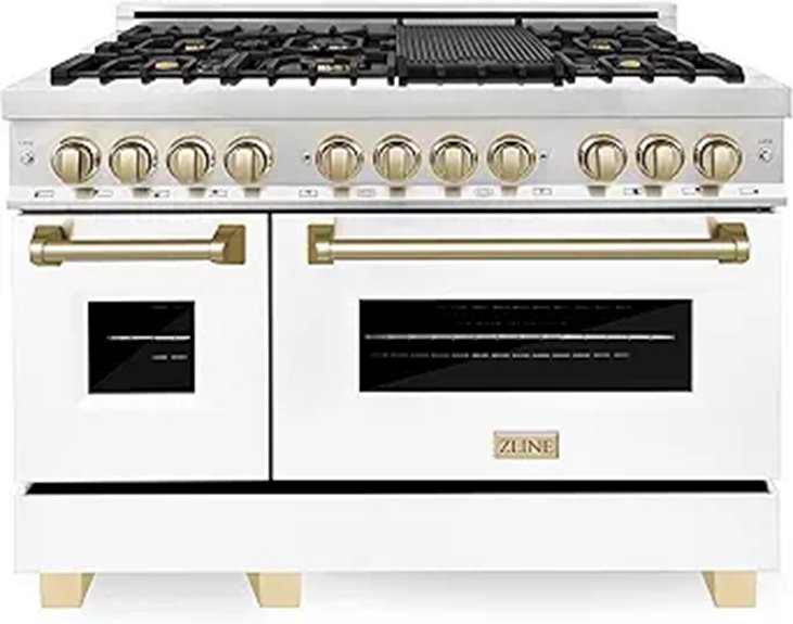 ZLINE Autograph 48 Dual Fuel Range with Ovens