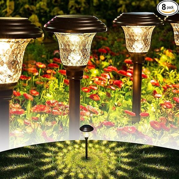 GIGALUMI 8-Pack Solar Pathway Lights Outdoor Waterproof