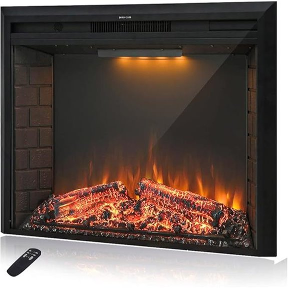 36 Electric Fireplace Insert with Remote and Timer