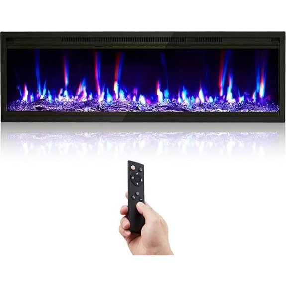 42 Electric Fireplace Insert with Remote and Flame Colors