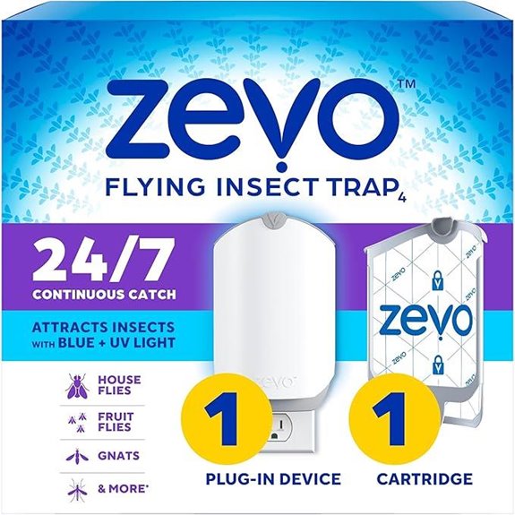 Zevo Flying Insect Trap & Cartridge (Plug-in Bug Catcher)