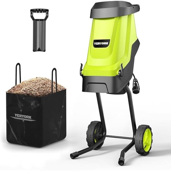 Electric Wood Chipper with 15-Amp Motor and 50L Collection