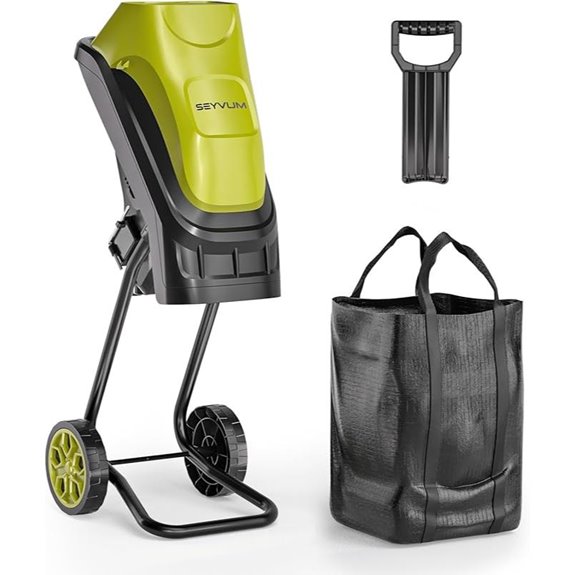 SEYVUM Electric Wood Chipper with Collection Bag