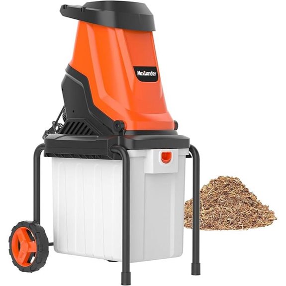 MAXLANDER 15-Amp Electric Wood Chipper with Collection Bin