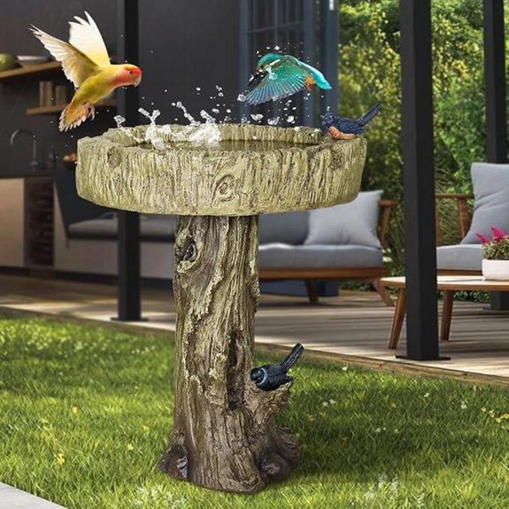 Watnature 24.4” Fibre Reinforced Concrete Bird Bath