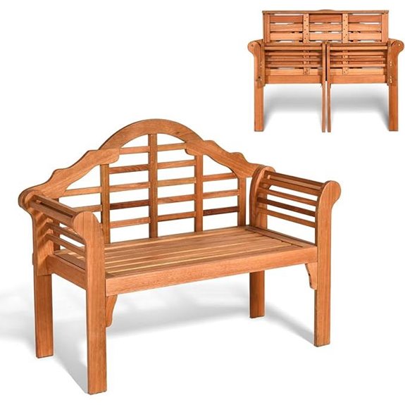 Giantex 4ft Foldable Eucalyptus Outdoor Bench