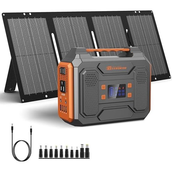 Portable Solar Generator with Foldable Panel and Outlets