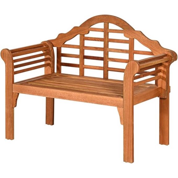 Tangkula Folding Eucalyptus Garden Bench 49” 2-Person