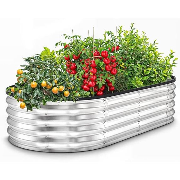 Utopia Galvanized Raised Garden Bed Kit (4x2x1ft)