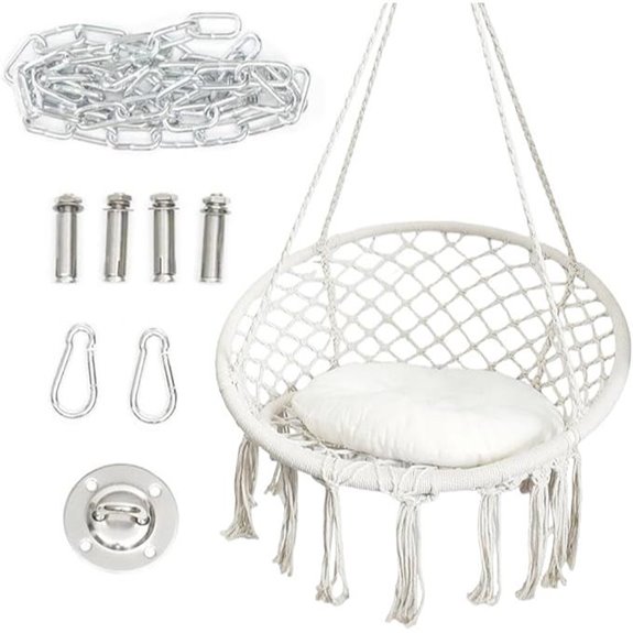 Hammock Hanging Swing Chair with Cushion & Hardware