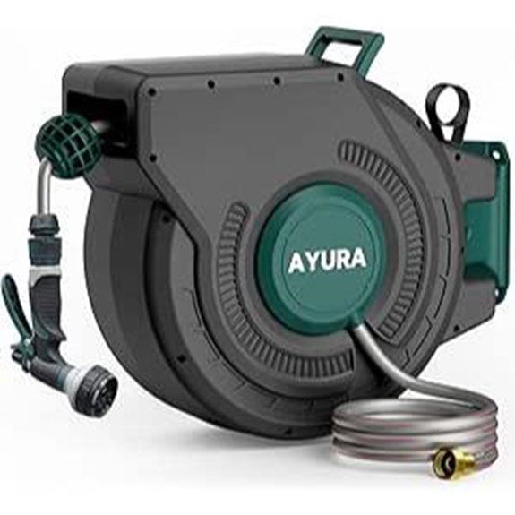 AYURA 100ft Retractable Garden Hose Reel