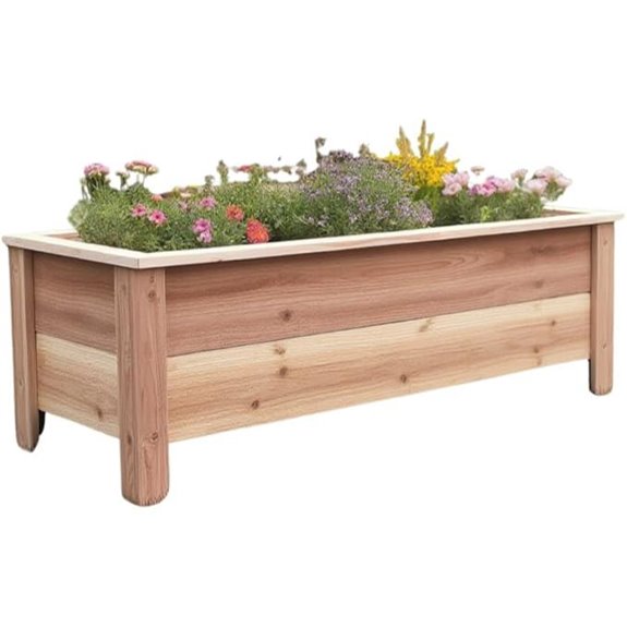 Custom Heavy Duty Rectangular Cedar Garden Planter