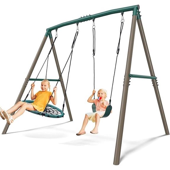 Hapfan 7.5ft Heavy Duty Swing Set with Spider Swing