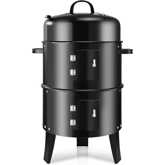 19-inch Heavy Duty Vertical Charcoal Smoker with Thermometer