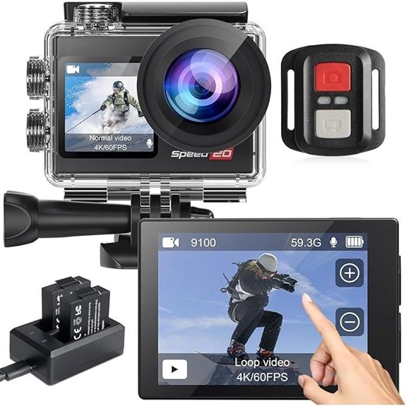 4K Action Camera with Touch Screen and Waterproof Case