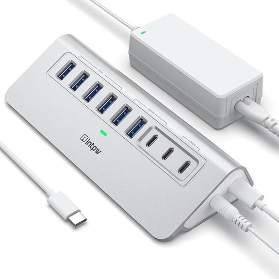 10Gbps 9-Port USB-C Hub with Charging and Power