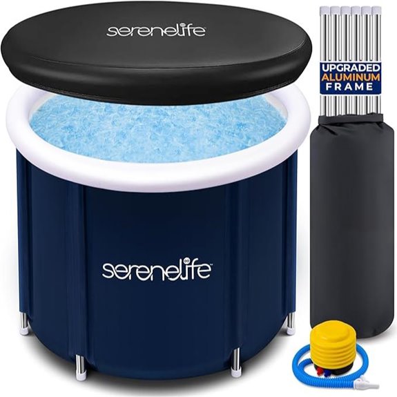 SereneLife Inflatable Cold Plunge Tub with Lid